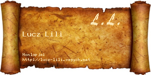 Lucz Lili névjegykártya